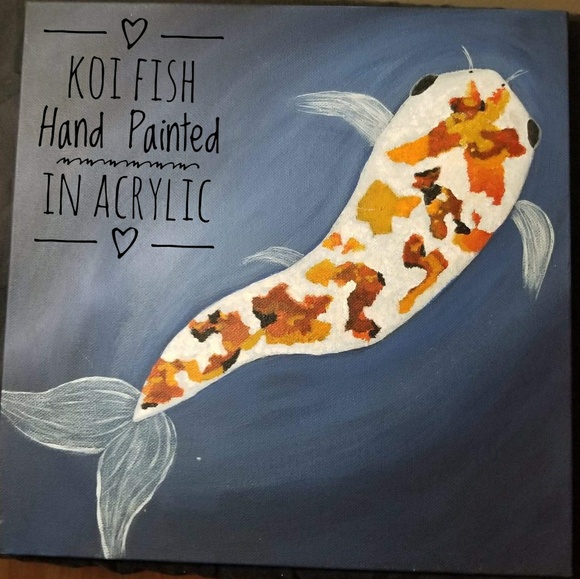 Koi Fish Hand Painted Original in Acrylic 12x12 - Picture 1 of 3